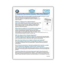 Snapshot of tobaccco free policy fact sheet