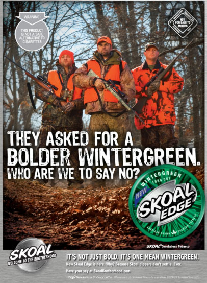 Tobacco Ad for chewing tobacco depicting hunters